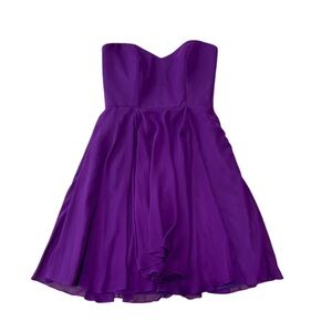 Jim Hjelm Occasions Dress Size 10 Purple Chiffon Strapless Semi Formal Y2K NWT